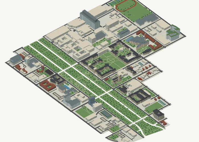 3D exterior model of the University of Chicago campus