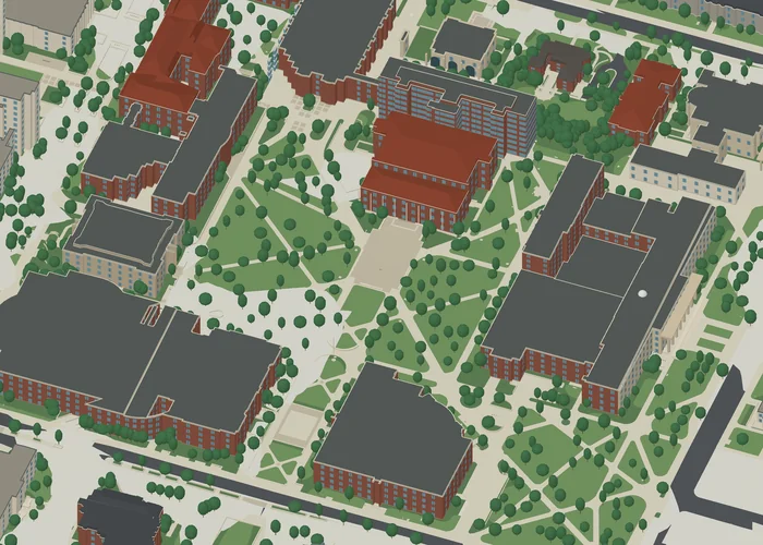 3D exterior model of the University of Michigan campus