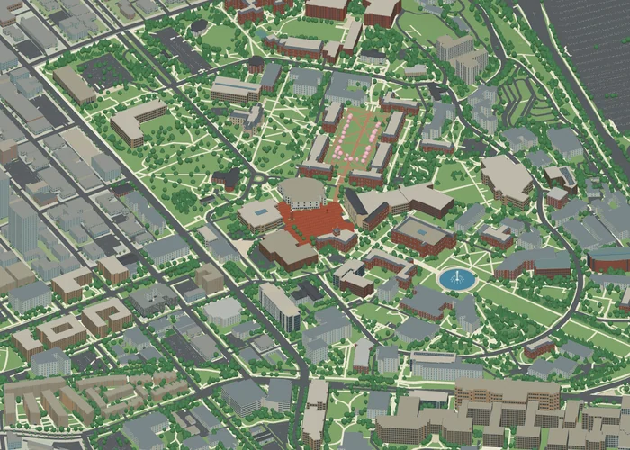 3D exterior model of the University of Washington campus